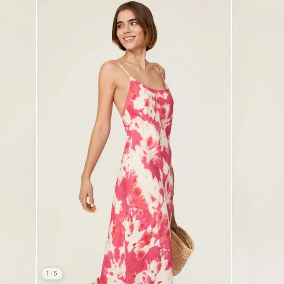 Thakoon Pink and White Tie-Dye Maxi Dress - Picture 2 of 6